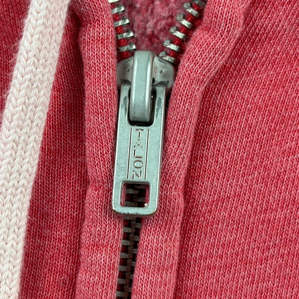 Polo Ralph Lauren Hoodie Men's Large Red Faded Full Zip Talon Terry Beach Wash